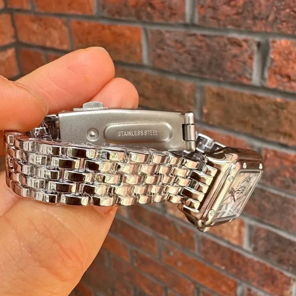 Panthere Classic Rectangle Stainless Steel Gold Watch - Picture 12 of 16